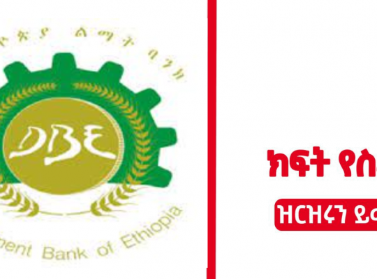 Development Bank of Ethiopia new Job Vacancy 2022